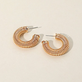 Metal Coil Hoop Earrings