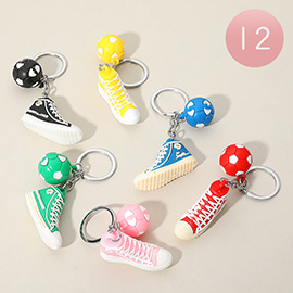 12PCS - Sneakers Soccer Ball Keychains