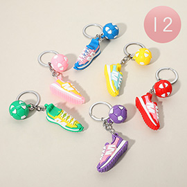 12PCS - Sneakers Soccer Ball Keychains