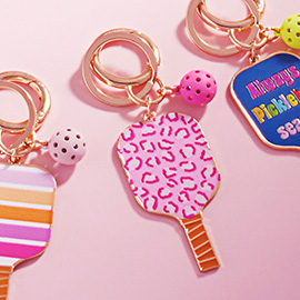 Enamel Pickleball Paddle Keychain / Bag Charm