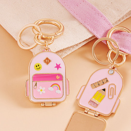 Enamel School Backpack Keychain / Bag Charm