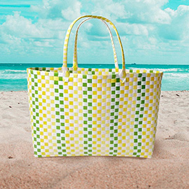 Basket Weave Oversized Tote Bag / Shoulder Bag
