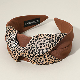 Leopard Printed Knot Pointed Headband