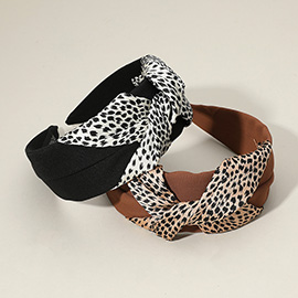 Leopard Printed Knot Pointed Headband