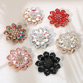 Glass Stone Flower Pin Brooch