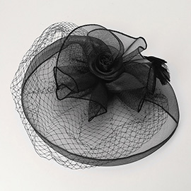 Flower Feather Mesh Fascinator / Headband