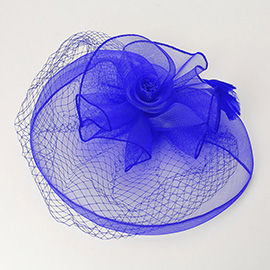 Flower Feather Mesh Fascinator / Headband