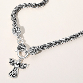 Angel Pendant Pointed Antique Metal Necklace