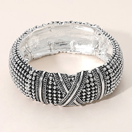 Antique Metal Boho Stretch Bracelet
