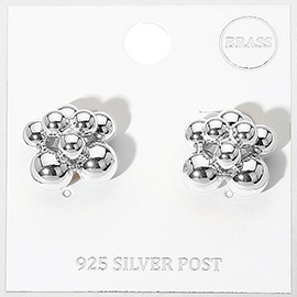 Brass Metal Bubble Ball Cluster Stud Earrings