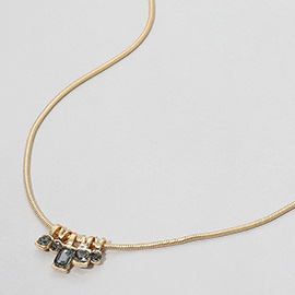 Stone Cluster Beaded Necklace