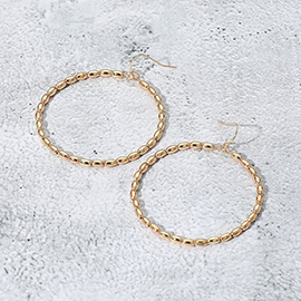 Metal Beaded Ring Dangle Earrings