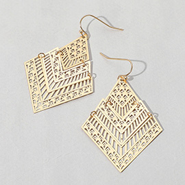Geometric Cutout Chevron Dangle Earrings