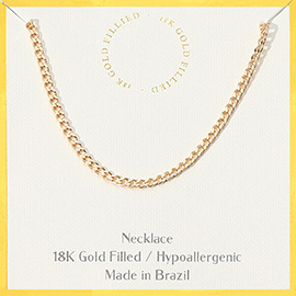 18K Gold Filled Hypoallergenic Cuban Chain Necklace