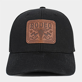 RODEO Steer Head Patch Pointed Mesh Back Trucker Hat