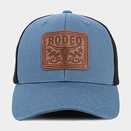 RODEO Steer Head Patch Pointed Mesh Back Trucker Hat