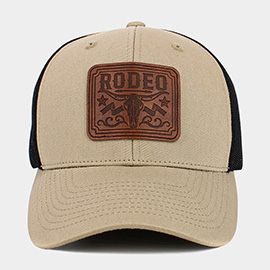 RODEO Steer Head Patch Pointed Mesh Back Trucker Hat