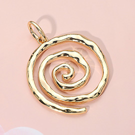 Hammered Metal Spiral Pendant / Bag Charm
