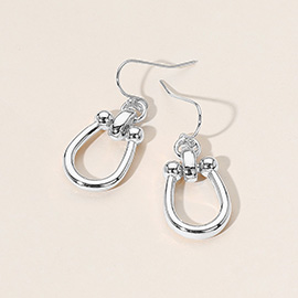 U Shaped Hardware Ring Dangle Earrings