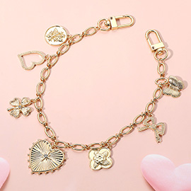 Heart Butterfly Clover Bow Quatrefoil Flower Charm Station Bag Charm