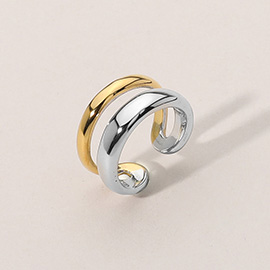 Stainless Steel Two Tone Split Adjustable Ring