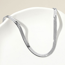 Stainless Steel Herringbone Chain Necklace
