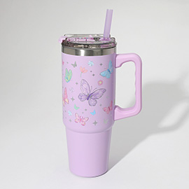 HOT FOCUS - Stainless Steel Butterfly Pattern Printed Tumbler