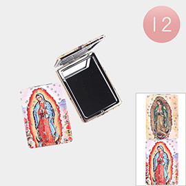 12PCS - Virgen de Guadalupe Printed Cosmetic Mirrors