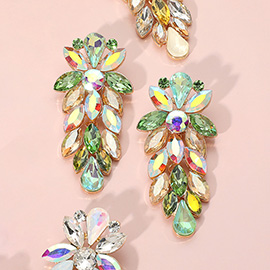 Marquise Stone Cluster Embellished Evening Earrings