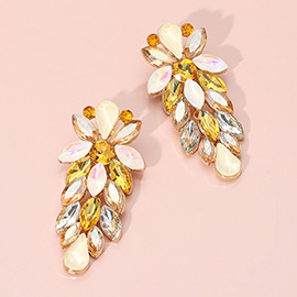 Marquise Stone Cluster Embellished Evening Earrings