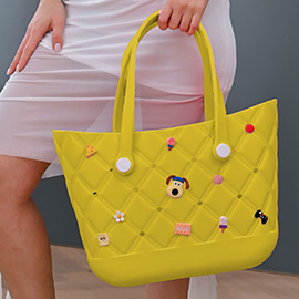 Trendy Silicone Personalized Charm Tote Bag