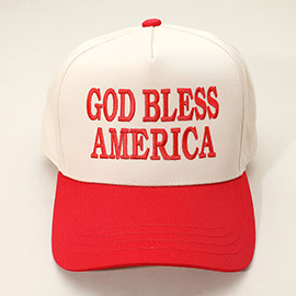 GOD BLESS AMERICA Message Embroidered Baseball Cap