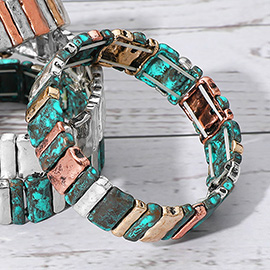 Antique Metal Bar Stretch Bracelet