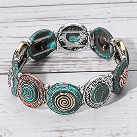 Antique Metal Swirl Stretch Bracelet
