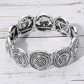 Antique Metal Swirl Stretch Bracelet