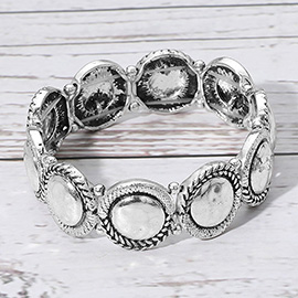 Antique Metal Medal Stretch Bracelet