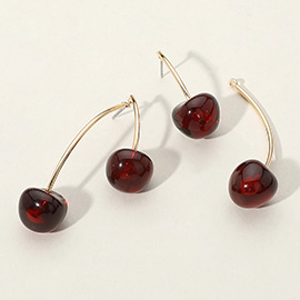 Double Cherry Drop Earrings