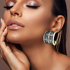 Chunky Enamel Hoop Earrings