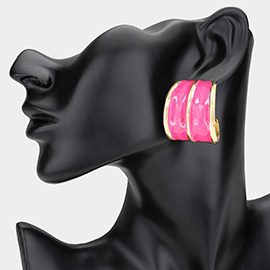 Chunky Enamel Hoop Earrings