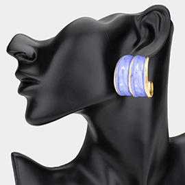 Chunky Enamel Hoop Earrings