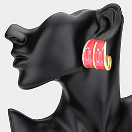 Chunky Enamel Hoop Earrings