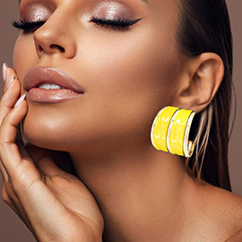 Chunky Enamel Hoop Earrings