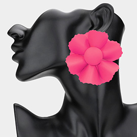 Colored Metal Flower Earrings