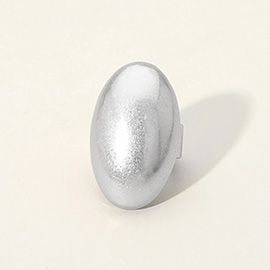 Brushed Metal Oval Dome Stretch Ring