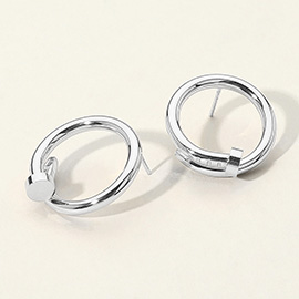 Metal Round Nail Earrings