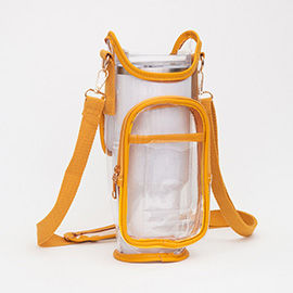 Transparent Tumbler Carrier Holder Crossbody Bag