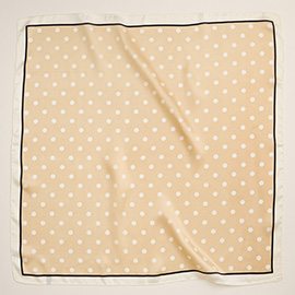 Classic Polka Dot Square Silky Satin Scarf