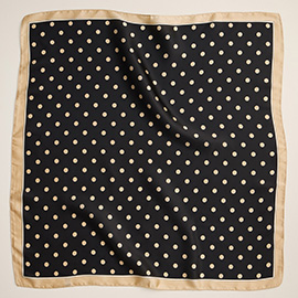 Classic Polka Dot Square Silky Satin Scarf