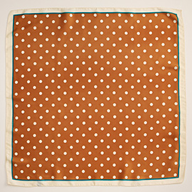 Classic Polka Dot Square Silky Satin Scarf