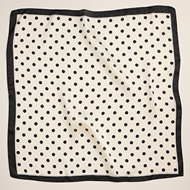 Classic Polka Dot Square Silky Satin Scarf